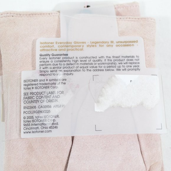 Isotoner Ladies Waterproof Suede Gloves - Extra Large Light Pink - Picture 3 of 4